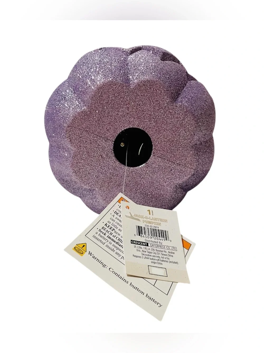 Glitter Jack-O'-Lantern Purple Pumpkin